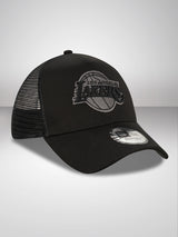LA Lakers Tonal Black A-Frame Trucker Cap