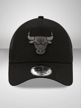 Chicago Bulls Tonal Black A-Frame Trucker Cap