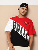 Chicago Bulls Cut and Sew Oversized T-Shirt