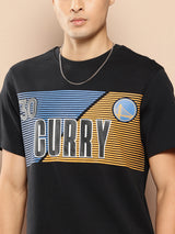 Stephen Curry Oversized Printed Black T-Shirt