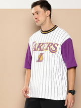 Los Angeles Lakers Striped Oversized T-Shirt