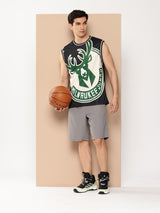 Milwaukee Bucks: Oversized Logo Sleeveless Jersey - Black