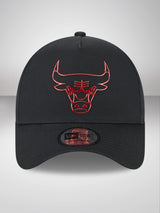 Chicago Bulls Foil Pack Black A-Frame Trucker Cap