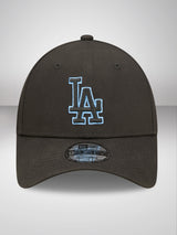 La Dodgers Team Outline Black 9FORTY Adjustable Cap