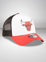 Chicago Bulls Team Color Block White A-Frame Trucker Cap