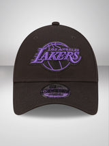 LA Lakers Neon Outline Black 9FORTY Adjustable Cap