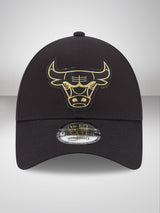 Chicago Bulls Metallic Badge Black 9FORTY Adjustable Cap