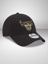 Chicago Bulls Metallic Badge Black 9FORTY Adjustable Cap