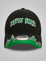 New Era Race Black and Green Flame 9TWENTY Adjustable Cap