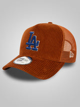 LA Dodgers MLB Cord Brown 9FORTY E-Frame Adjustable Trucker Cap