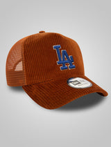 LA Dodgers MLB Cord Brown 9FORTY E-Frame Adjustable Trucker Cap
