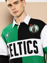 Boston Celtics Embroidered Oversized Polo Full Sleeve