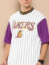 Los Angeles Lakers Striped Oversized T-Shirt