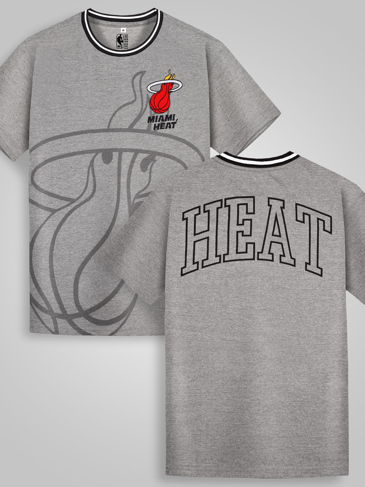 New Era Team Logo Miami Heat Short Sleeve T-Shirt Grey - S