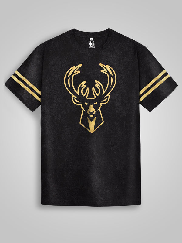 Milwaukee Bucks: Logo Oversized T Shirt - Anthra Melange