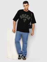 Milwaukee Bucks Midnight Black Oversized T-Shirt