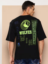 Minnesota Timberwolves Midnight Black Oversized T-Shirt