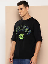 Minnesota Timberwolves Midnight Black Oversized T-Shirt