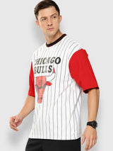 Chicago Bulls Striped Oversized T-Shirt