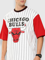 Chicago Bulls Striped Oversized T-Shirt