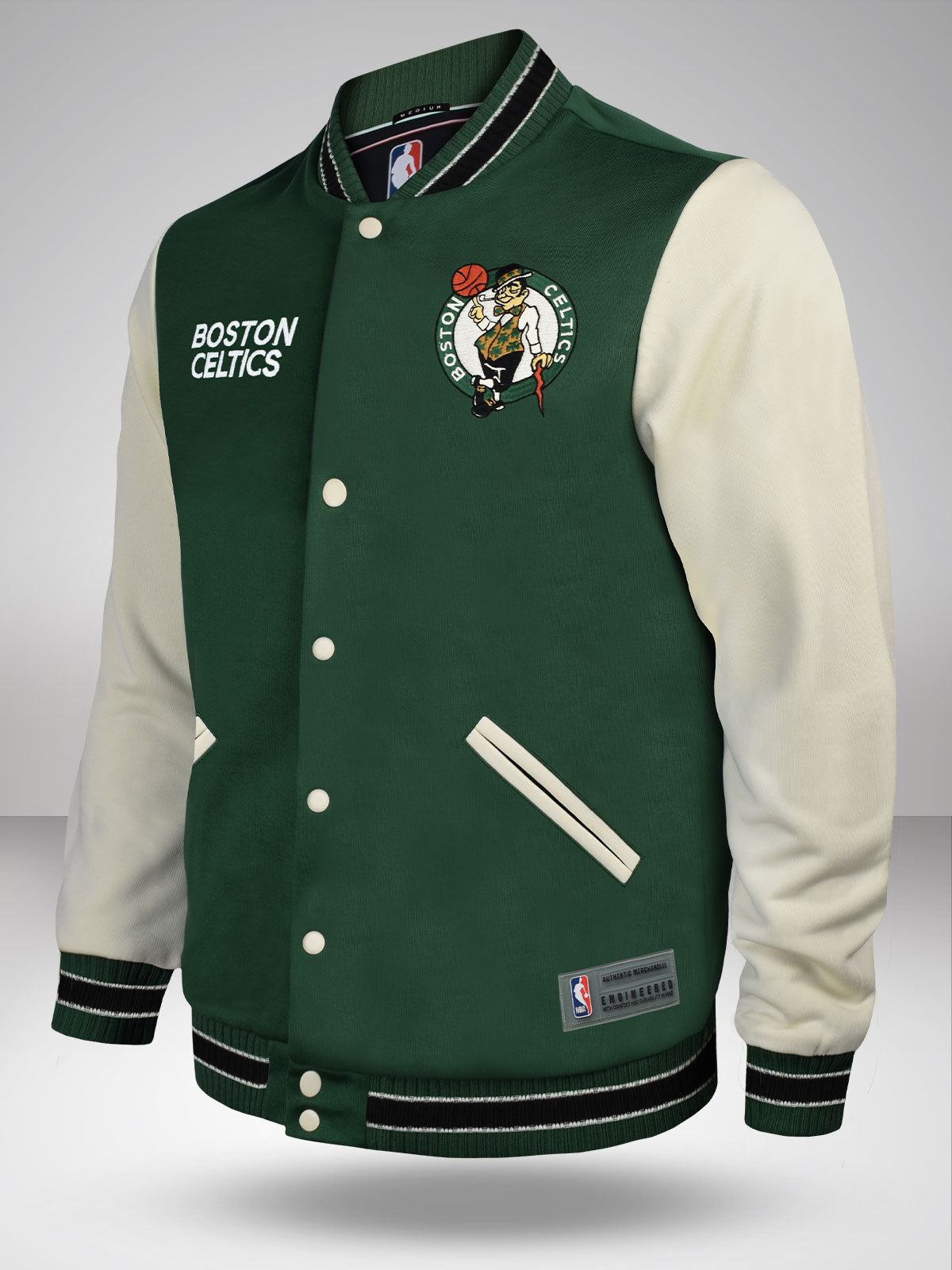 boston celtics fan gear Boston Celtics: Essential Varsity Jacket – Shop The Arena