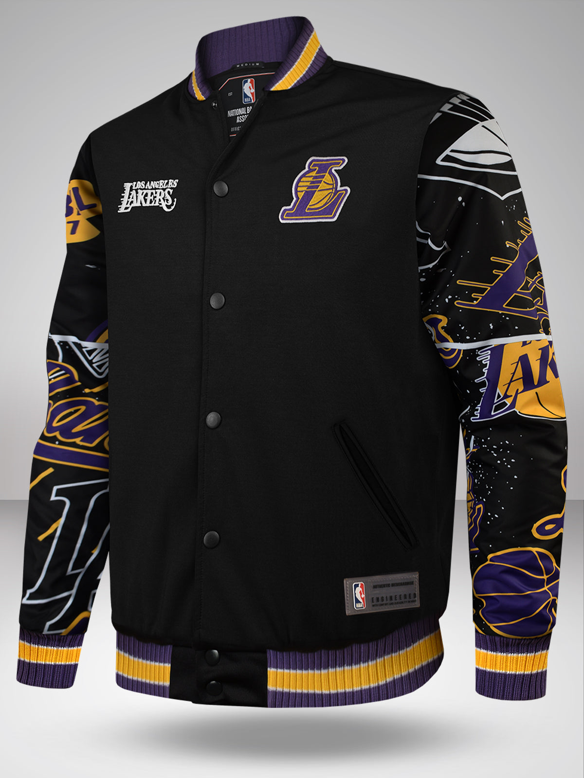 Los Angeles Lakers Printed Varsity Jacket Shop The Arena