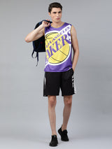 Los Angeles Lakers: Oversized Logo Sleeveless Jersey - Purple