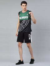 Milwaukee Bucks: Half & Half Sleeveless Jersey - Black