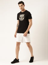 FC Barcelona: Gold Foil Printed T-Shirt - Black
