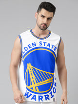 Golden State Warriors: Oversized Logo Sleeveless Jersey - White