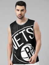 Brooklyn Nets: Oversized Logo Sleeveless Jersey - Black