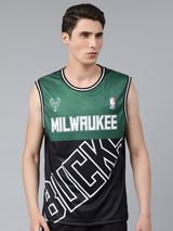Milwaukee Bucks: Half & Half Sleeveless Jersey - Black