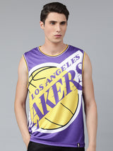 Los Angeles Lakers: Oversized Logo Sleeveless Jersey - Purple