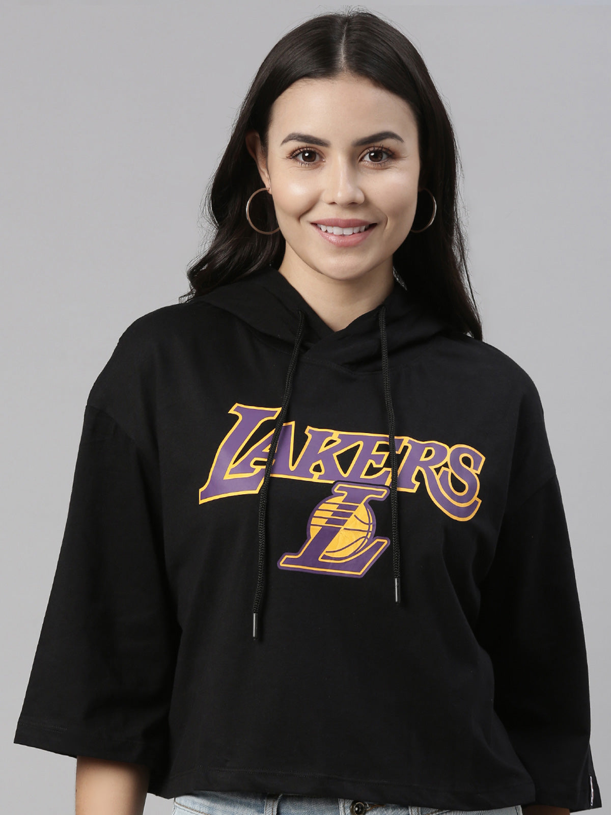 Los Angeles Lakers: Logo Oversized T Shirt - Anthra Melange