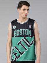 Boston Celtics: Half & Half Sleeveless Jersey - Black