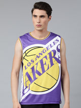 Los Angeles Lakers: Oversized Logo Sleeveless Jersey - Purple