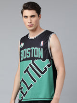 Boston Celtics: Half & Half Sleeveless Jersey - Black