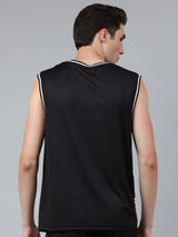 Milwaukee Bucks: Half & Half Sleeveless Jersey - Black