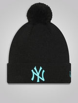 New York Yankees Pop Black Bobble Beanie Hat