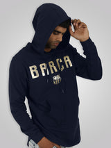 FC Barcelona: Gold Foil Hoodie - Navy