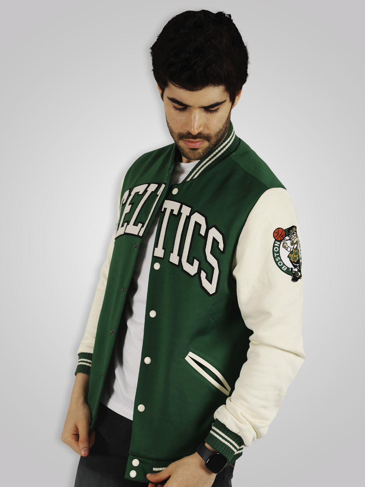 Boston Celtics NBA Block leather jacket • Kybershop