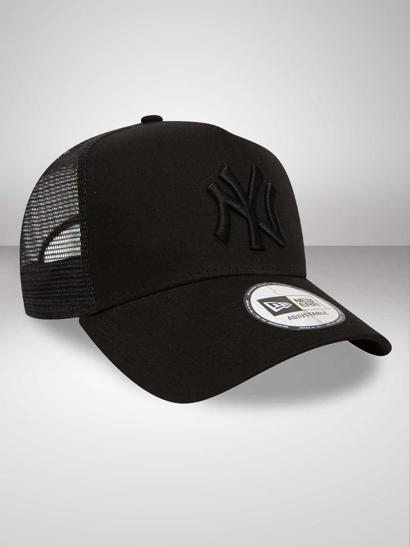 New York Yankees Clean Black A-Frame Trucker Cap