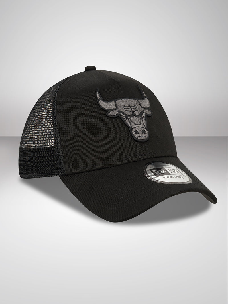 Chicago Bulls Tonal Black A-Frame Trucker Cap