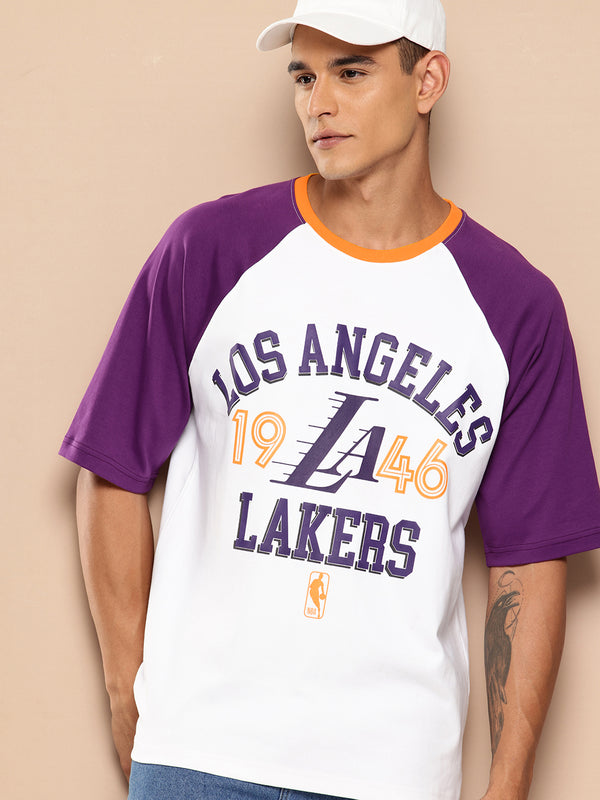 Los Angeles Lakers Contrast Colour Oversized T-Shirt