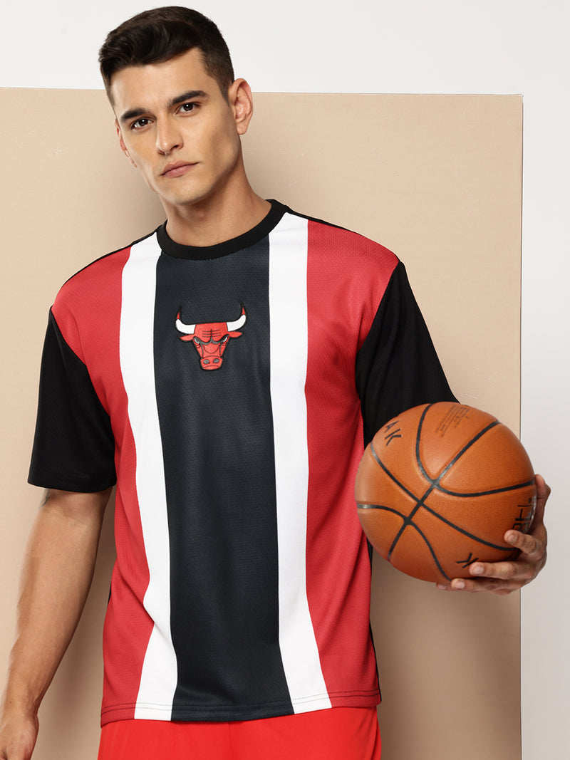 Chicago Bulls Striped Oversized T-Shirt