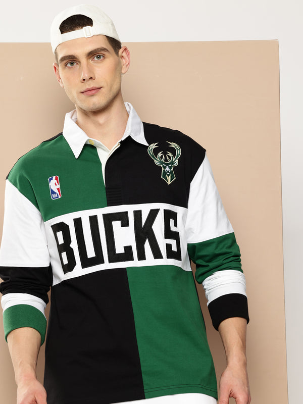 Milwaukee Bucks Embroidered Oversized Polo Full Sleeve