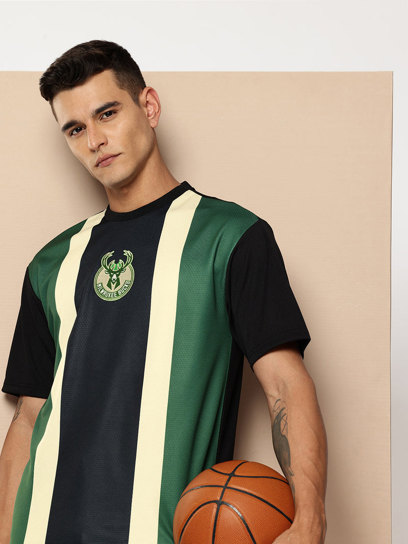 Milwaukee Bucks Striped Oversized T-Shirt