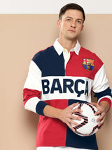 FC Barcelona Embroidered Oversized Polo Full Sleeve