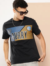 Stephen Curry Oversized Printed Black T-Shirt