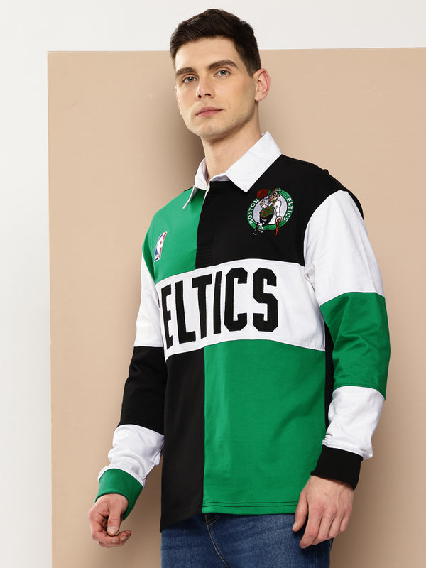 Boston Celtics Embroidered Oversized Polo Full Sleeve